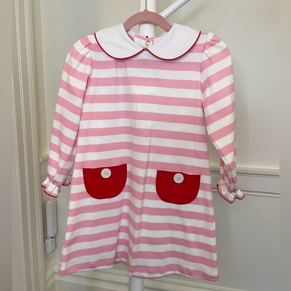 NWT The Beaufort Bonnet Company Pink Striped Dress - Size 5